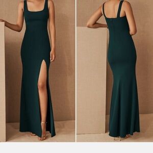 BHLDN Dark Green Maxi Dress